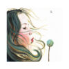 Ilustración Niña Soplando de Joana Santamans - Papel de algodón prensado de 300 g Impresión láser