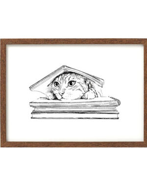 Cat under the book