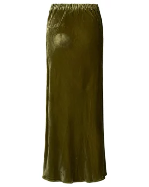 ELLERY. VELVET BIAS SKIRT OLIVE