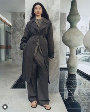 Trench Helio largo de Popelín de Algodón Hidrófugo