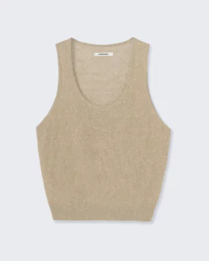 Linen & Cotton Flecked Tank Top